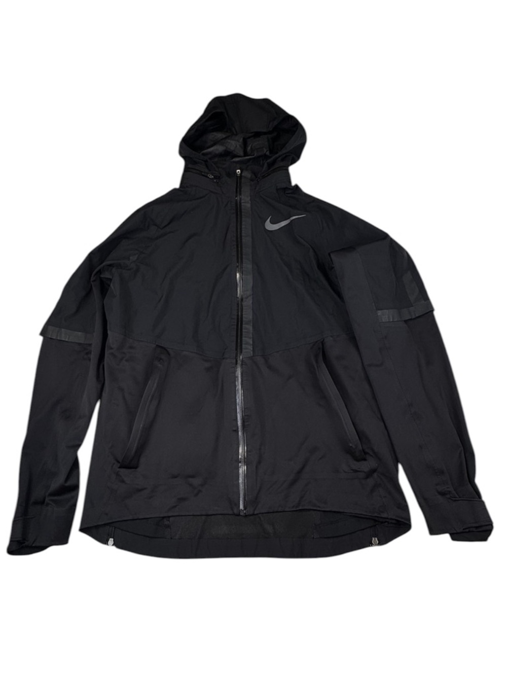 Nike AeroShield Hooded Jacket Men's Small Black Running Lightweight Full Zip